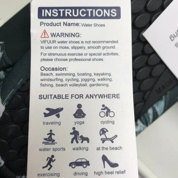 NEW in package VIFUUR water, beach, yoga shoes in size 36/37 (6-7.5 women's) - Picture 2 of 7